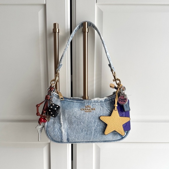 Coach Teri In Loved Denim With Charms Bag - Picture 3 of 17